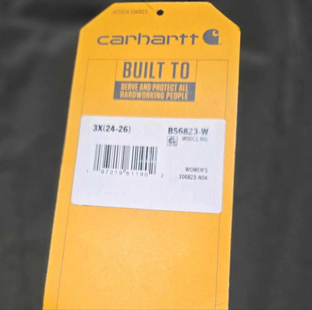 Carhartt NWT Womens Plus Size Black Shorts 3X Waist 24 -26 Inseam 5 - Picture 3 of 4